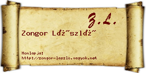 Zongor László névjegykártya